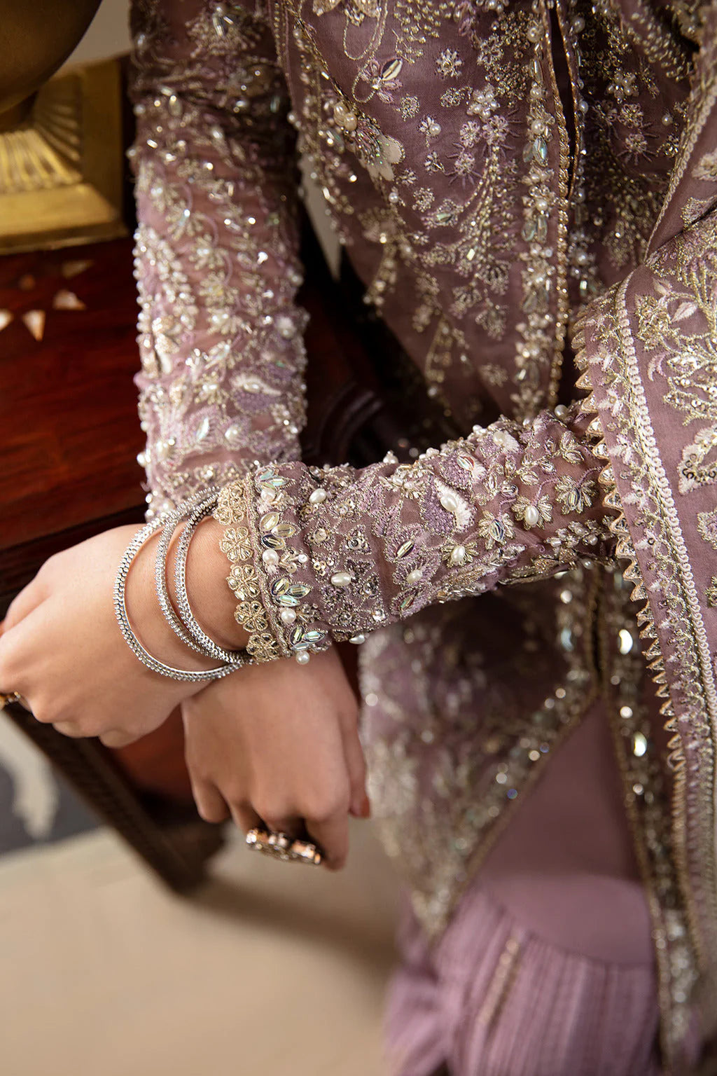 Frosted Lavender - Embroidered Organza Suit | Ready To Wear