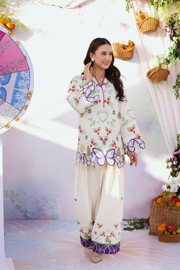 Off White Multi Embroidered Lawn Suit |Ready to Wear