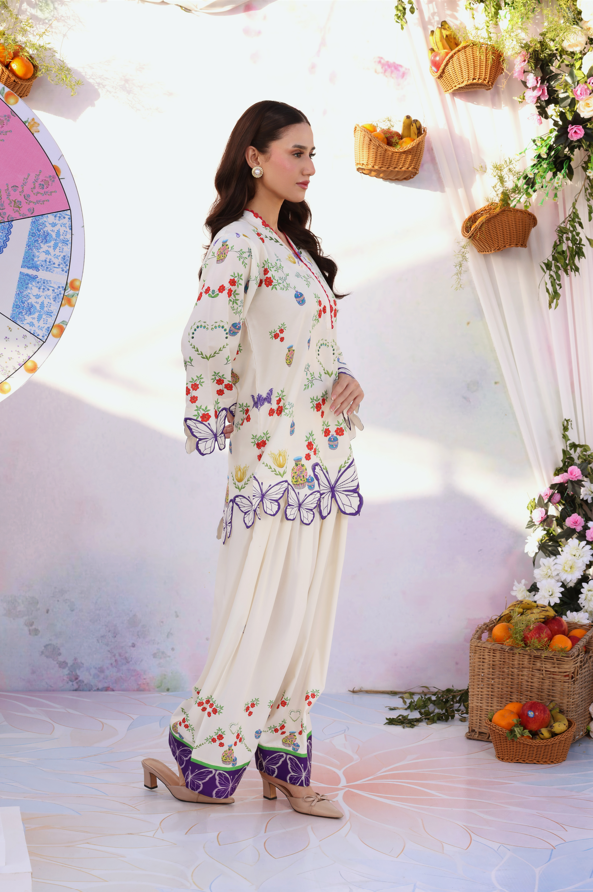Off White Multi Embroidered Lawn Suit |Ready to Wear