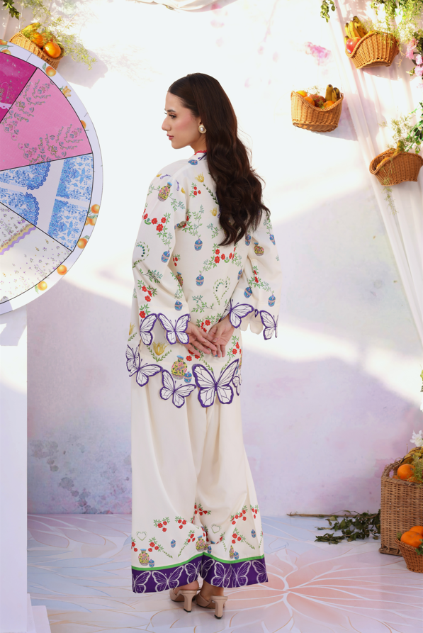 Off White Multi Embroidered Lawn Suit |Ready to Wear