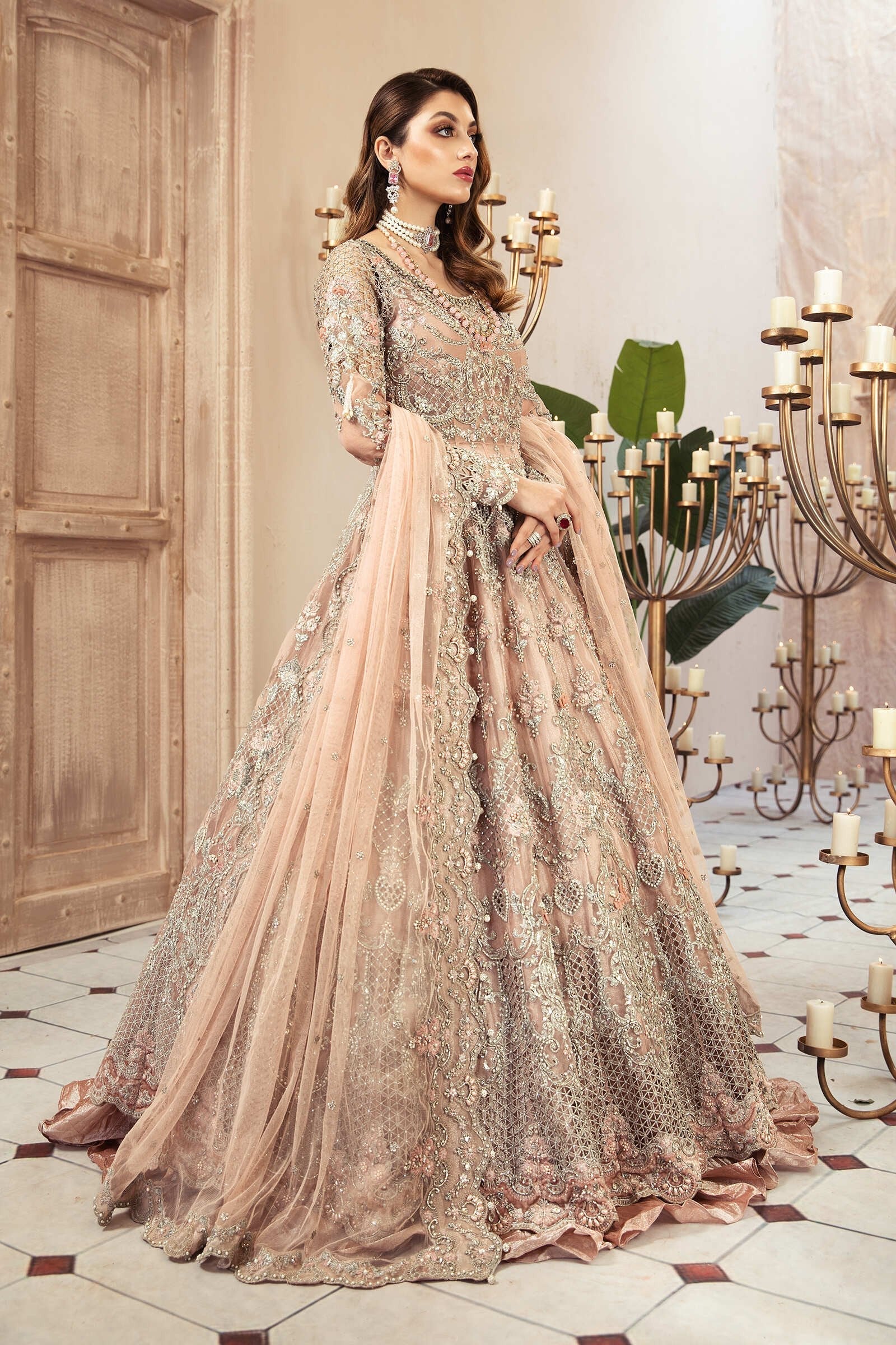 Blush Rose Couture - 3 Piece Heavy Embroidered Bridal Gown | Ready To Wear