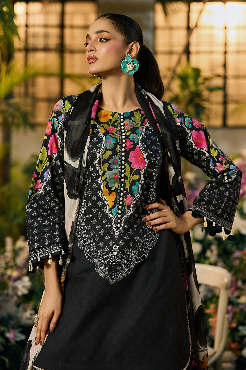 Floral Printed Swiss Lawn Festive Suit | RTW