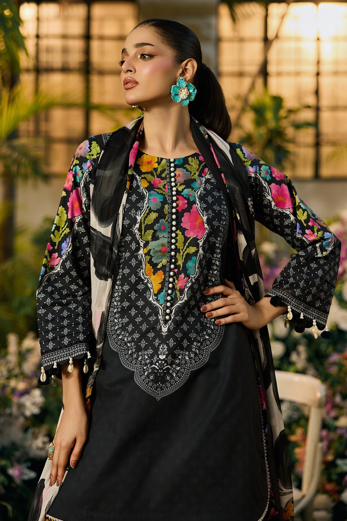 Floral Printed Swiss Lawn Festive Suit | RTW
