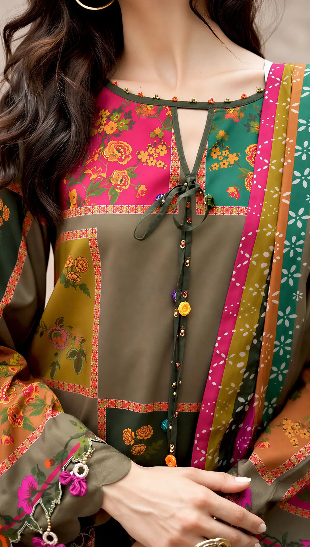 Digital Printed Shamoz Silk Suit with Silk Dupatta | Ready to Wear