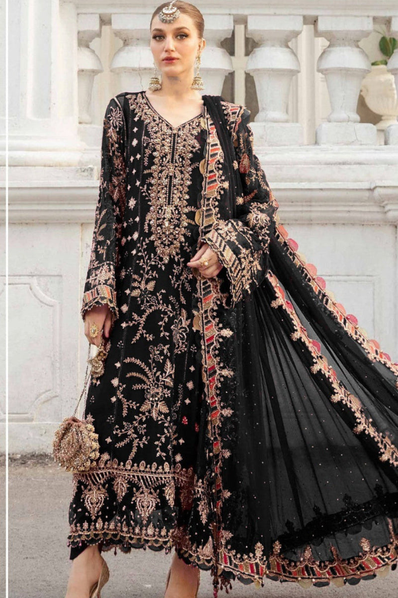 03-Piece Chiffon Suit With Heavy Embroidery - Ready To Wear