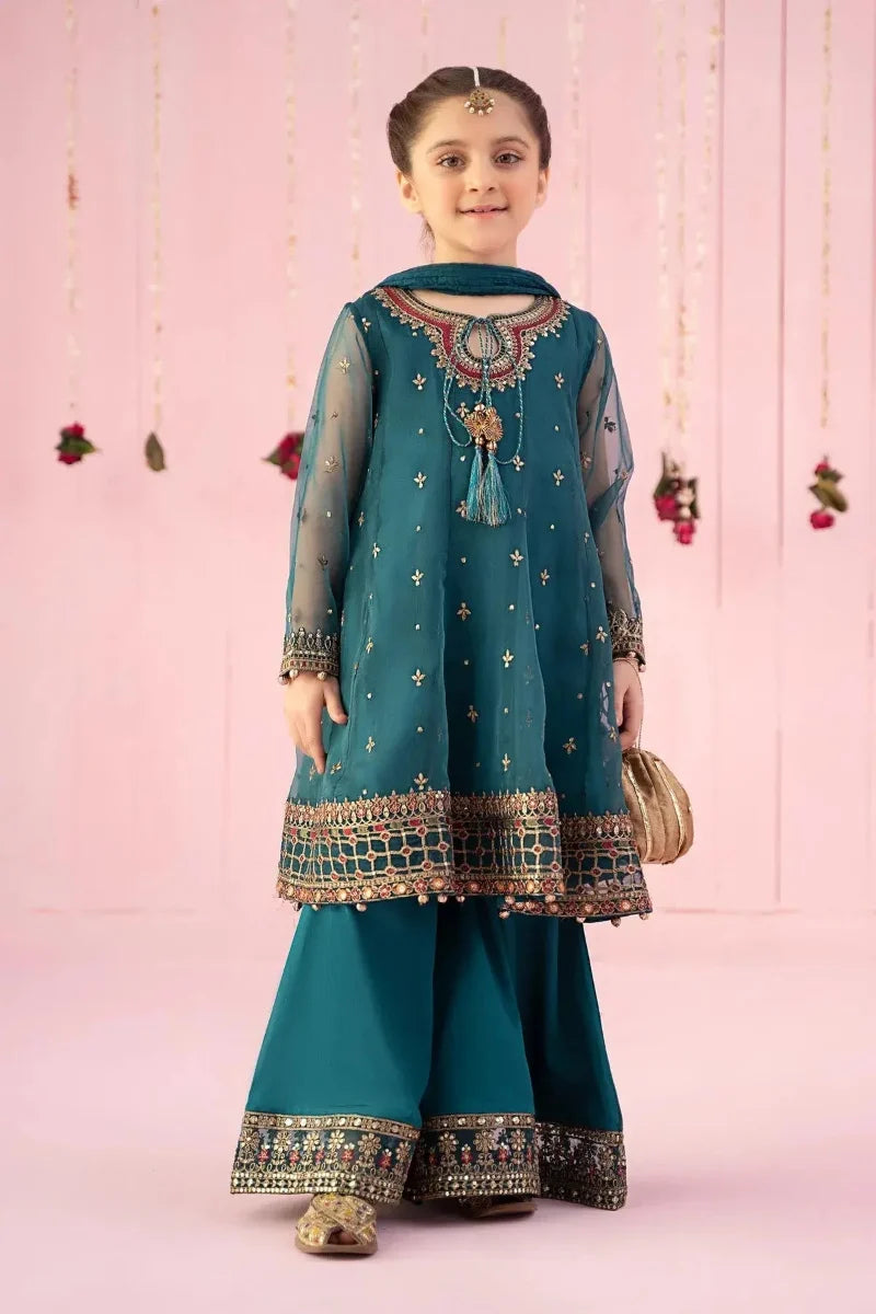 03 Piece Heavy Embroidered Chiffon Suit - Ready  To Wear