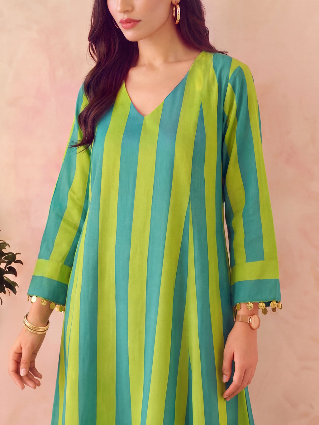 MIA - AQUA LIME KURTA SET