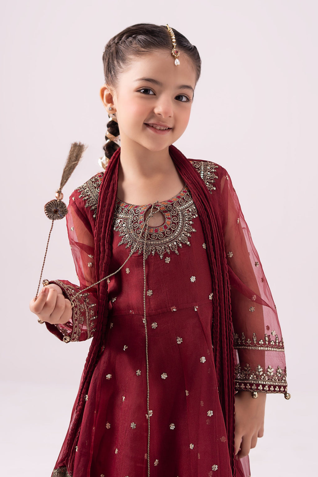 03 Piece Embroidered Chiffon Suit - Ready  To Wear