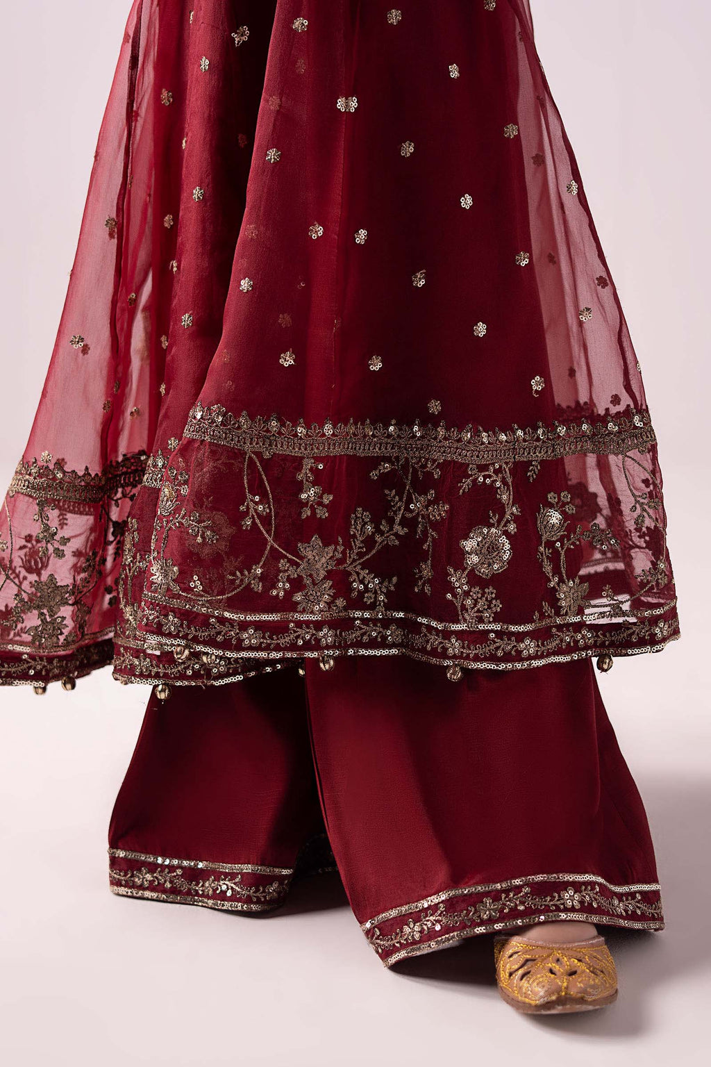 03 Piece Embroidered Chiffon Suit - Ready  To Wear