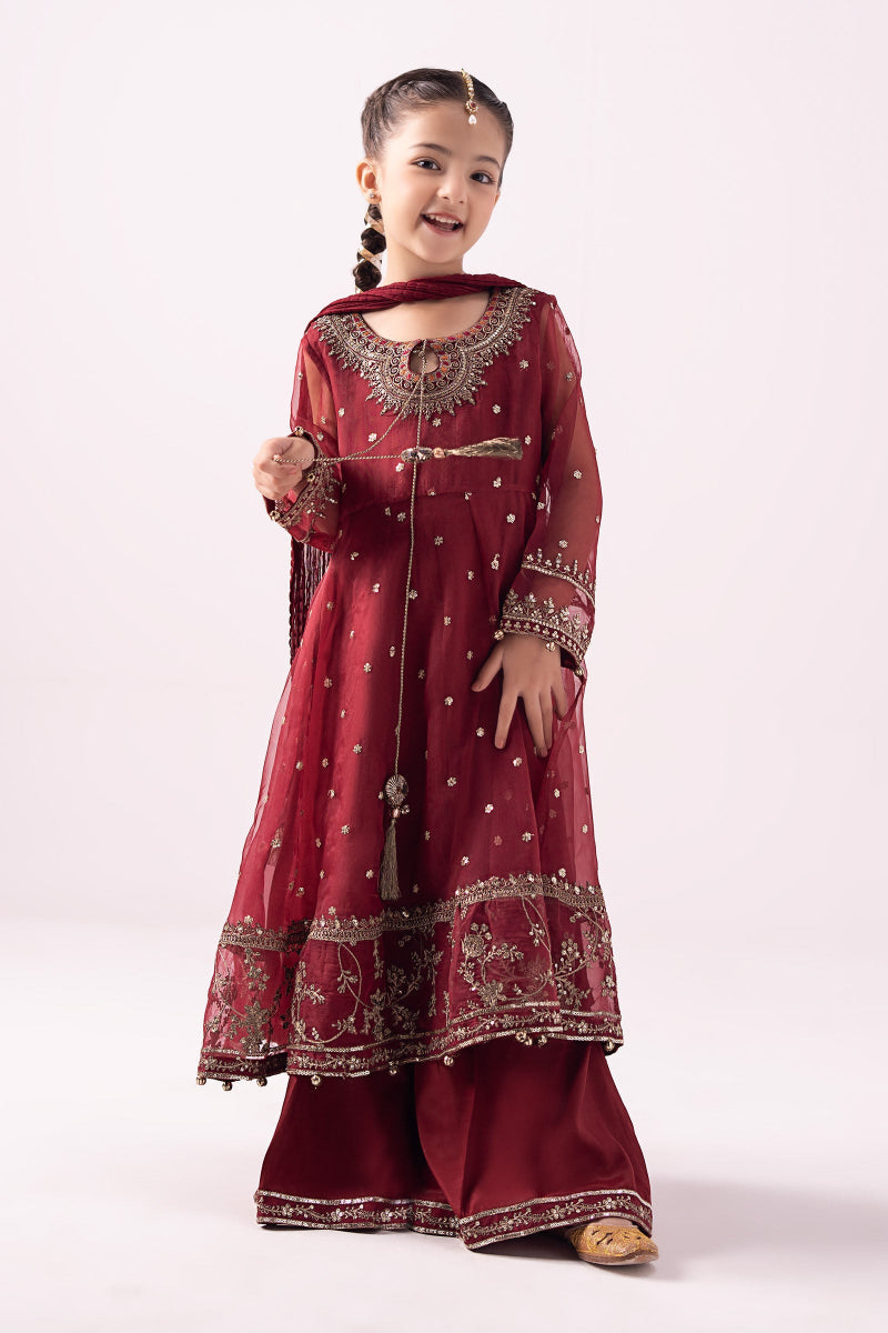 03 Piece Embroidered Chiffon Suit - Ready  To Wear