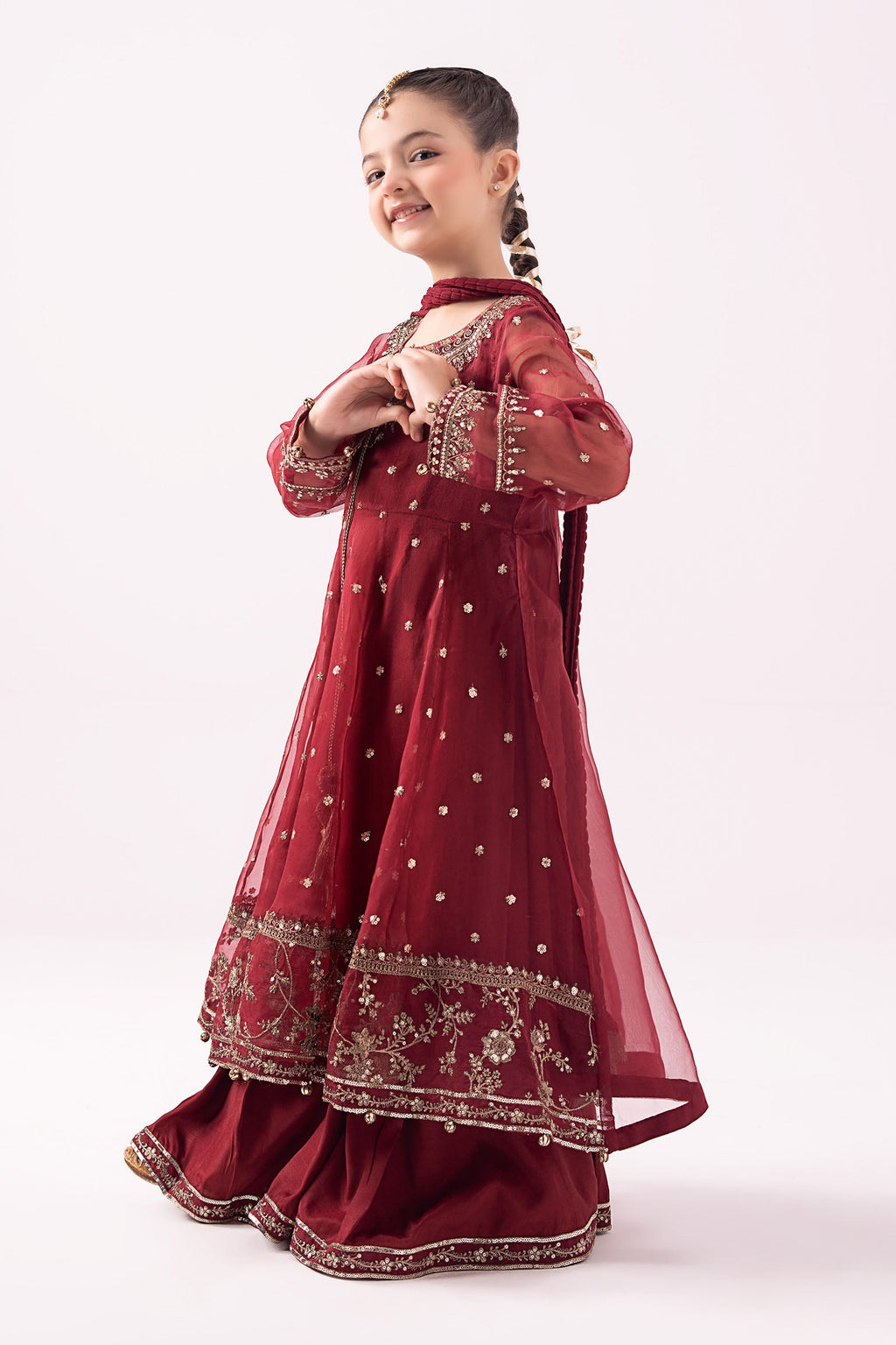 03 Piece Embroidered Chiffon Suit - Ready  To Wear