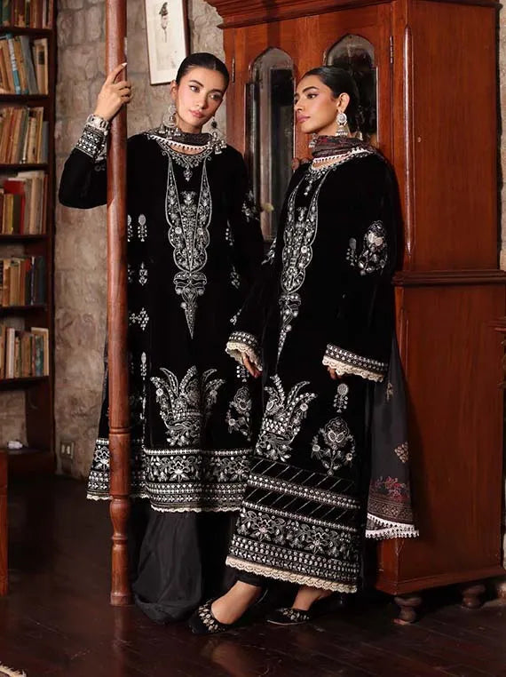 Luxury Velvet 3 Pcs Suit | Ready To Wear