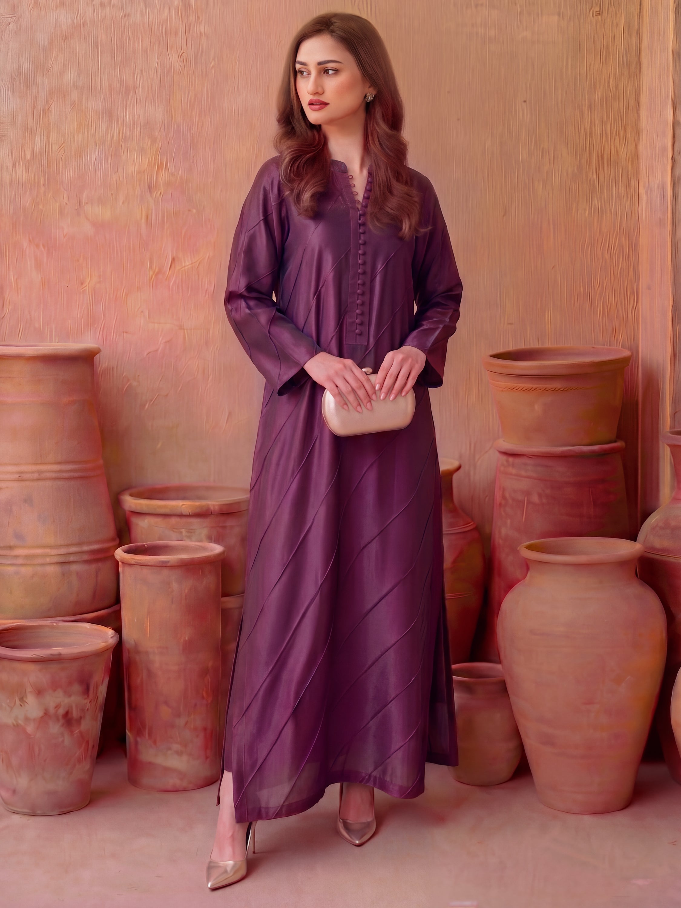 FILZA - PLUM KAFTAN SET