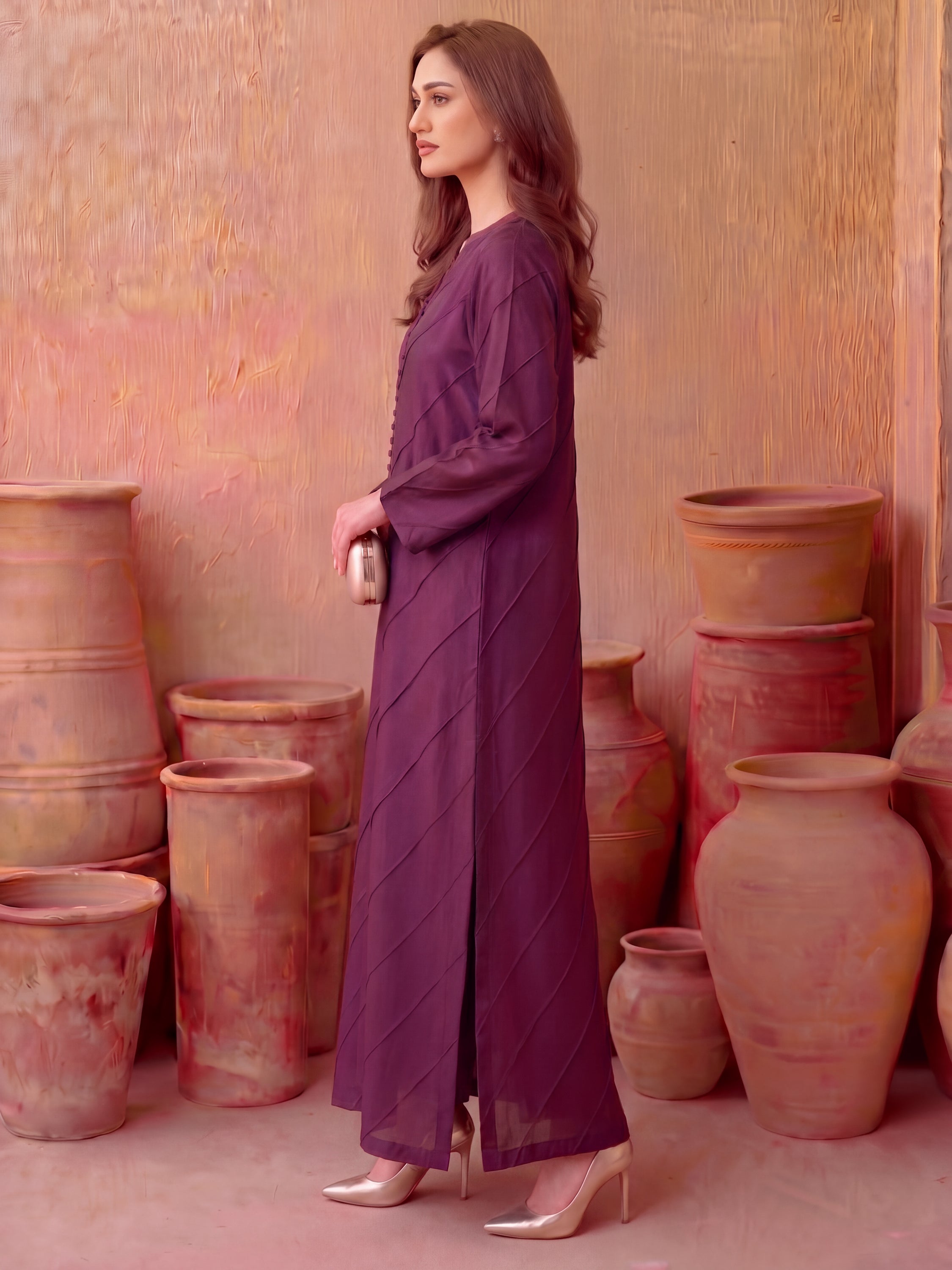 FILZA - PLUM KAFTAN SET