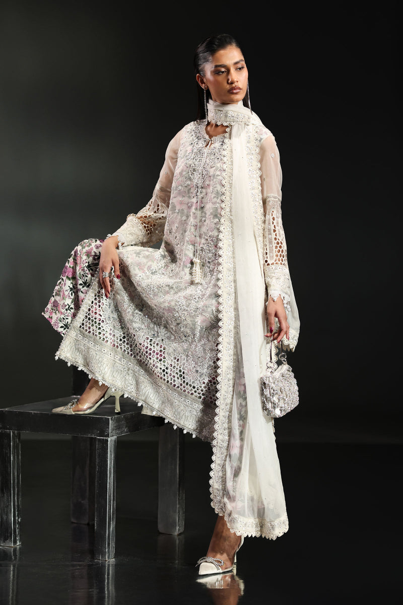 Ethereal Ivory Organza Ready to Wear Sequence Festive Suit