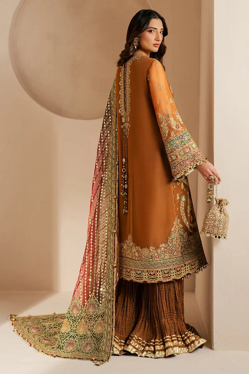 Mustard Embroidered Chiffon Suit | Ready to Wear
