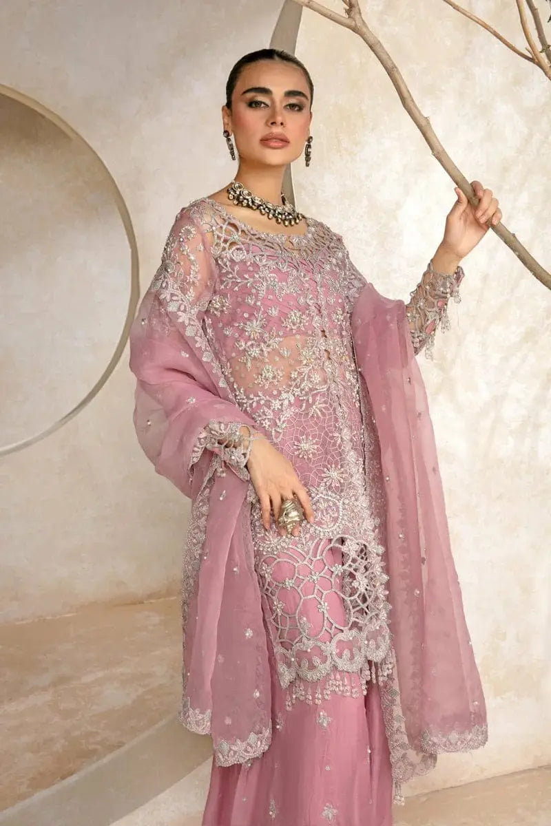 Muted Lilac & Pearl - Embroidered Organza Suit | Ready To Wear