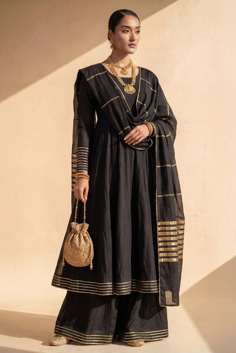 MAHIRA - BLACK PISHWAS SET