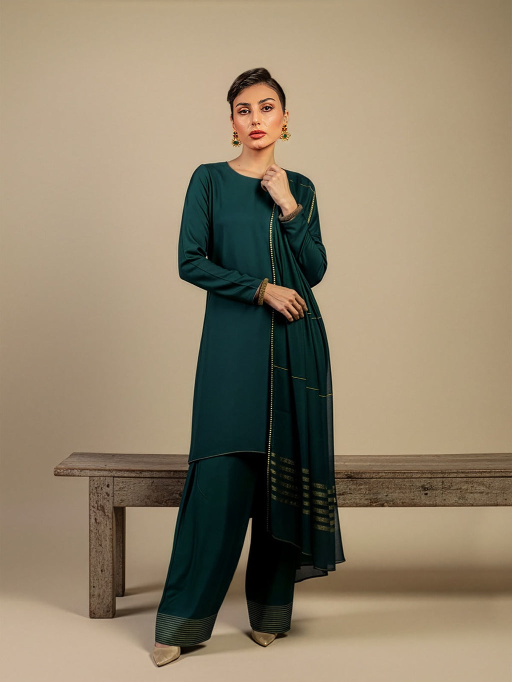 MEESHA - TEAL FARSHI SET