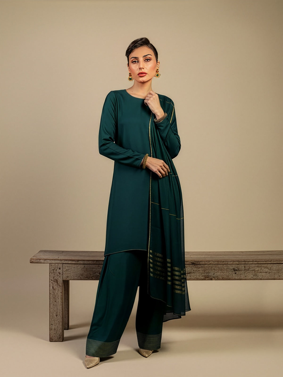 MEESHA - TEAL FARSHI SET