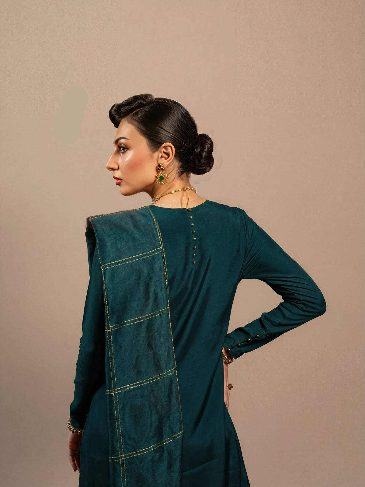 MEESHA - TEAL FARSHI SET