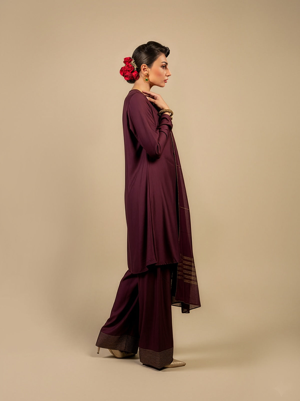 MEESHA - PLUM FARSHI SET