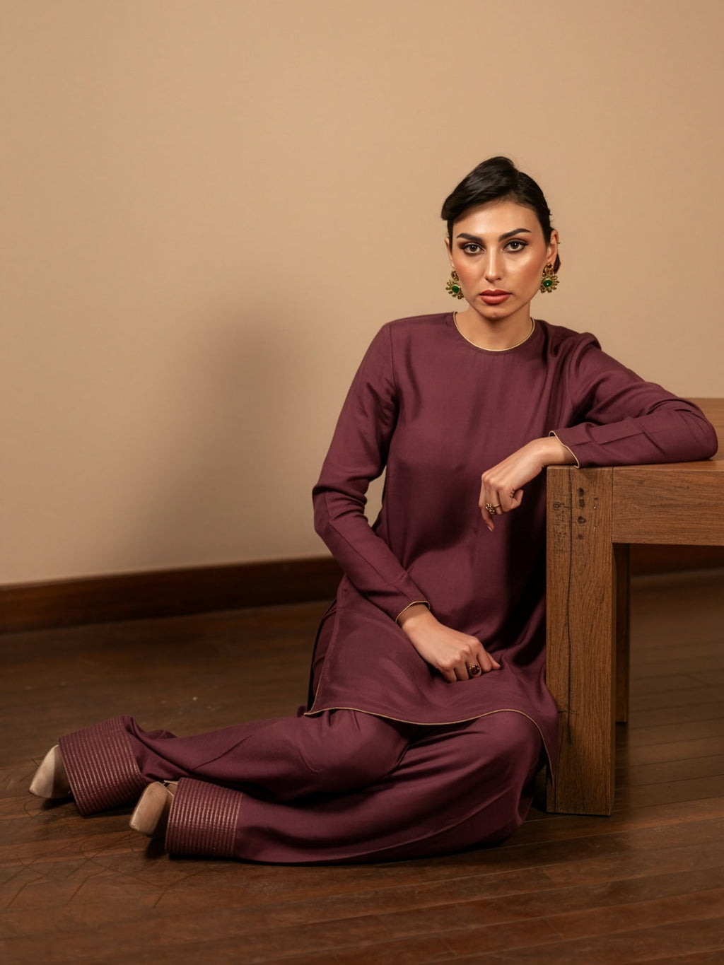 MEESHA - PLUM FARSHI SET