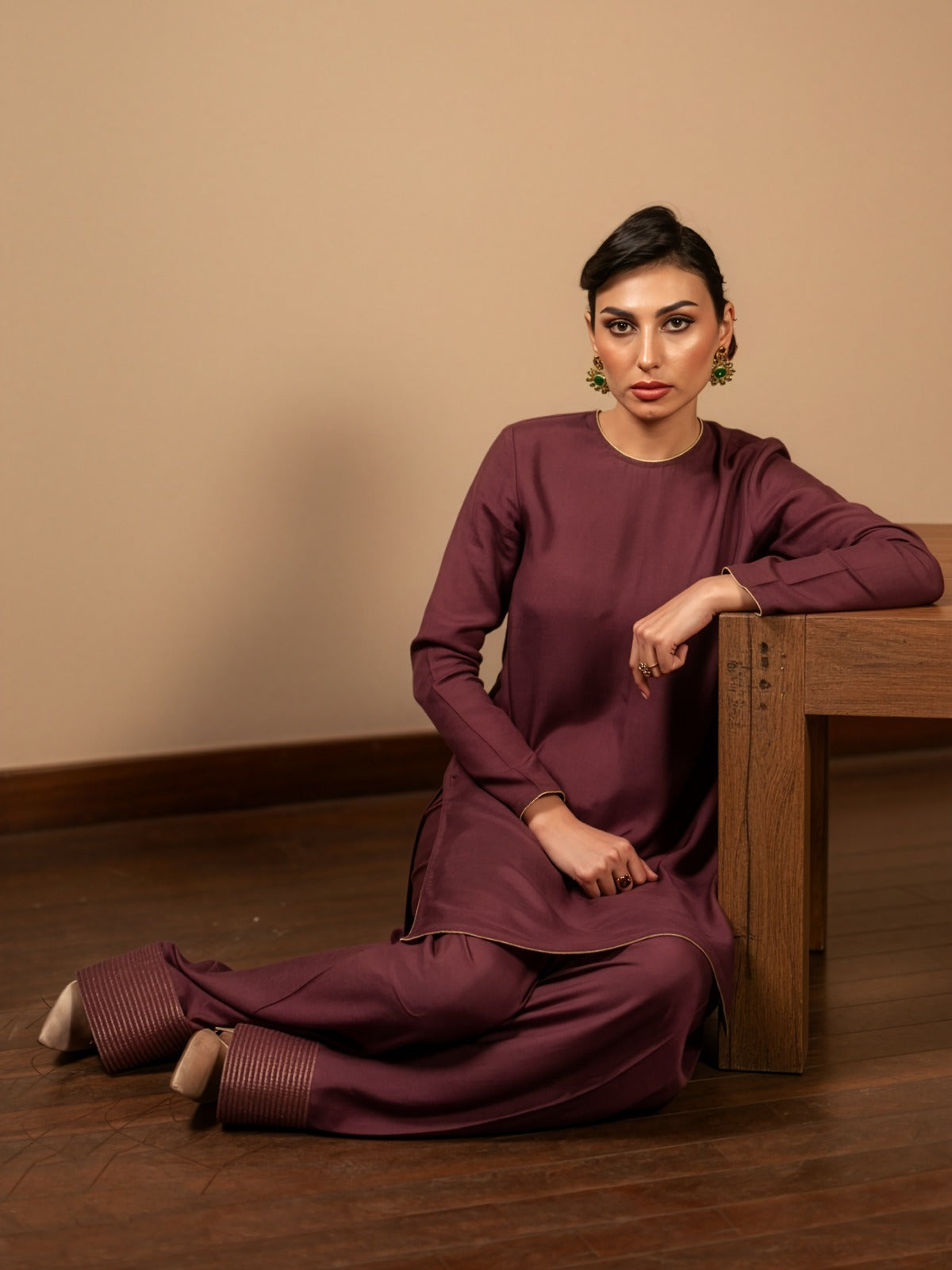 MEESHA - PLUM FARSHI SET