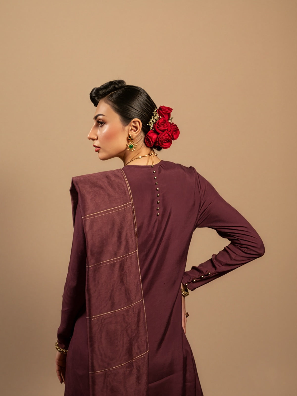 MEESHA - PLUM FARSHI SET