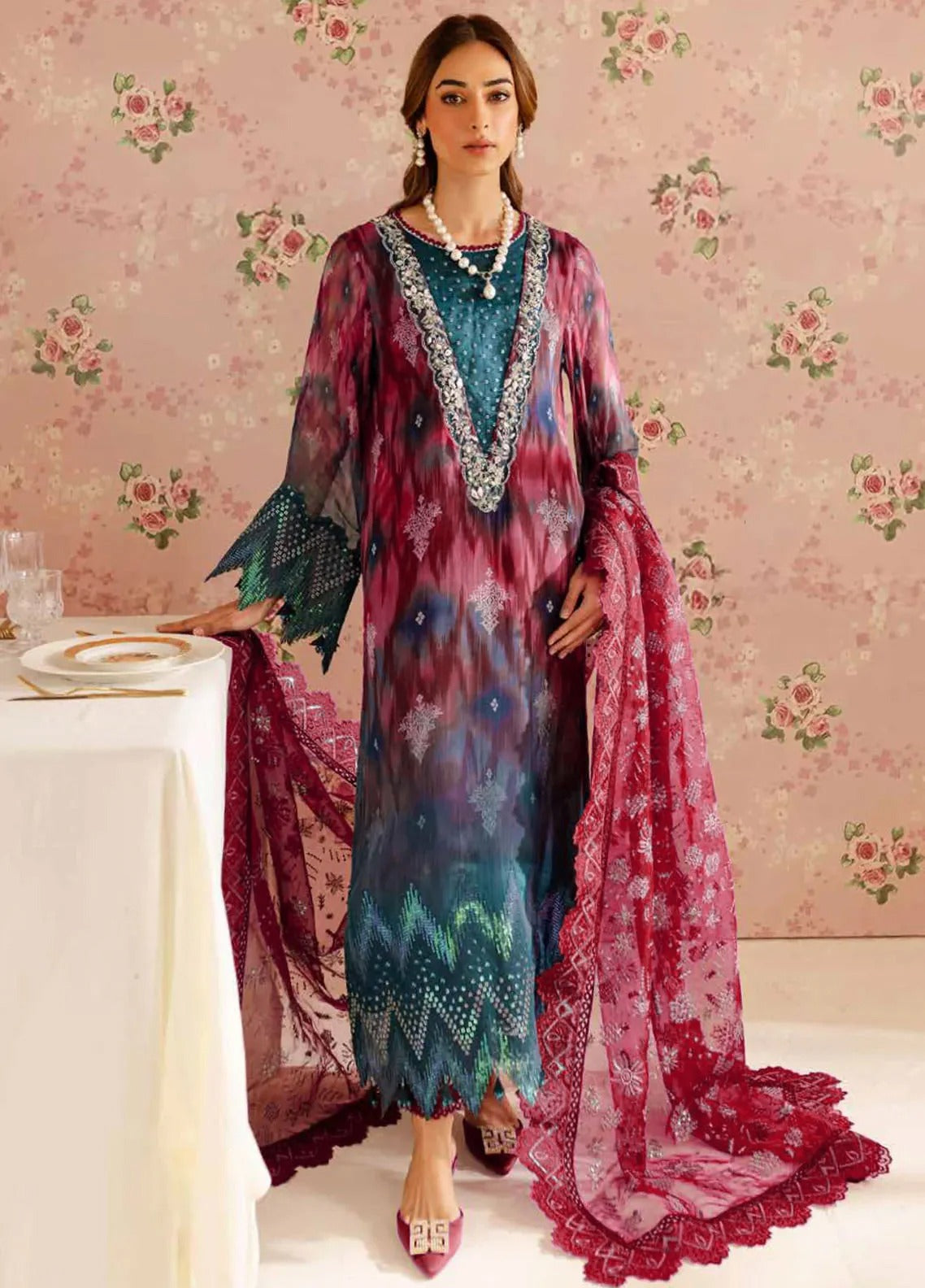 03-Piece Printed Lawn With Embroidered & Chickenkari - Ready To Wear