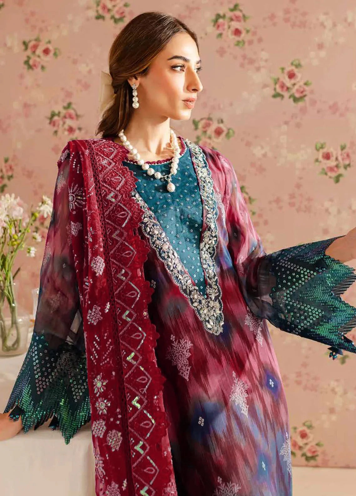 03-Piece Printed Lawn With Embroidered & Chickenkari - Ready To Wear