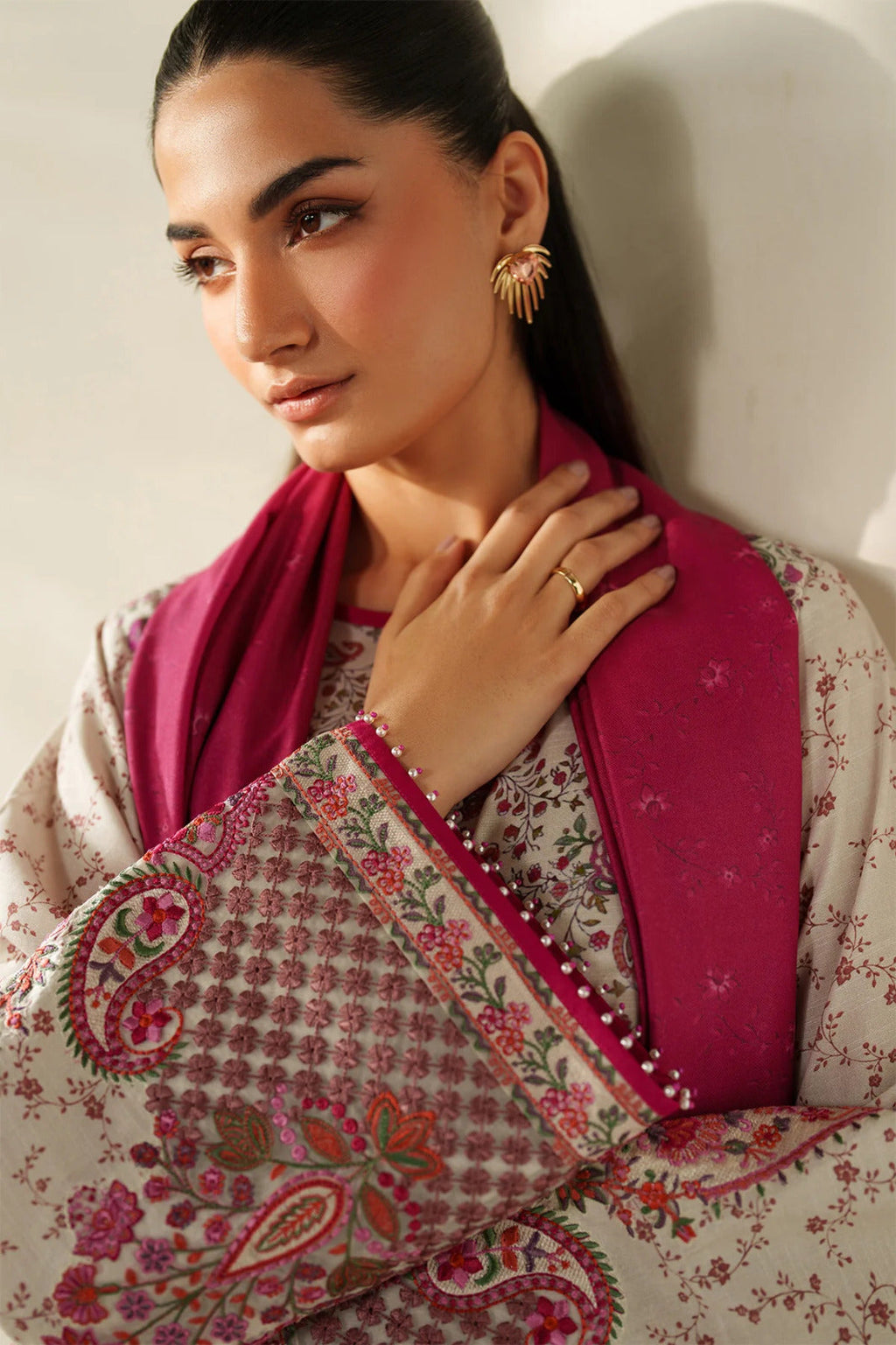 03-Piece Baroque Pure Lawn With Dupatta - Ready To Wear