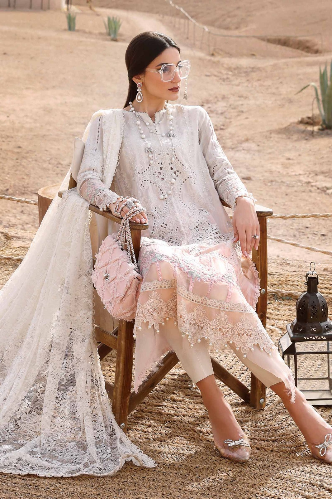 03-Piece Embroidered Luxury Chikankari Lawn - Ready To Wear
