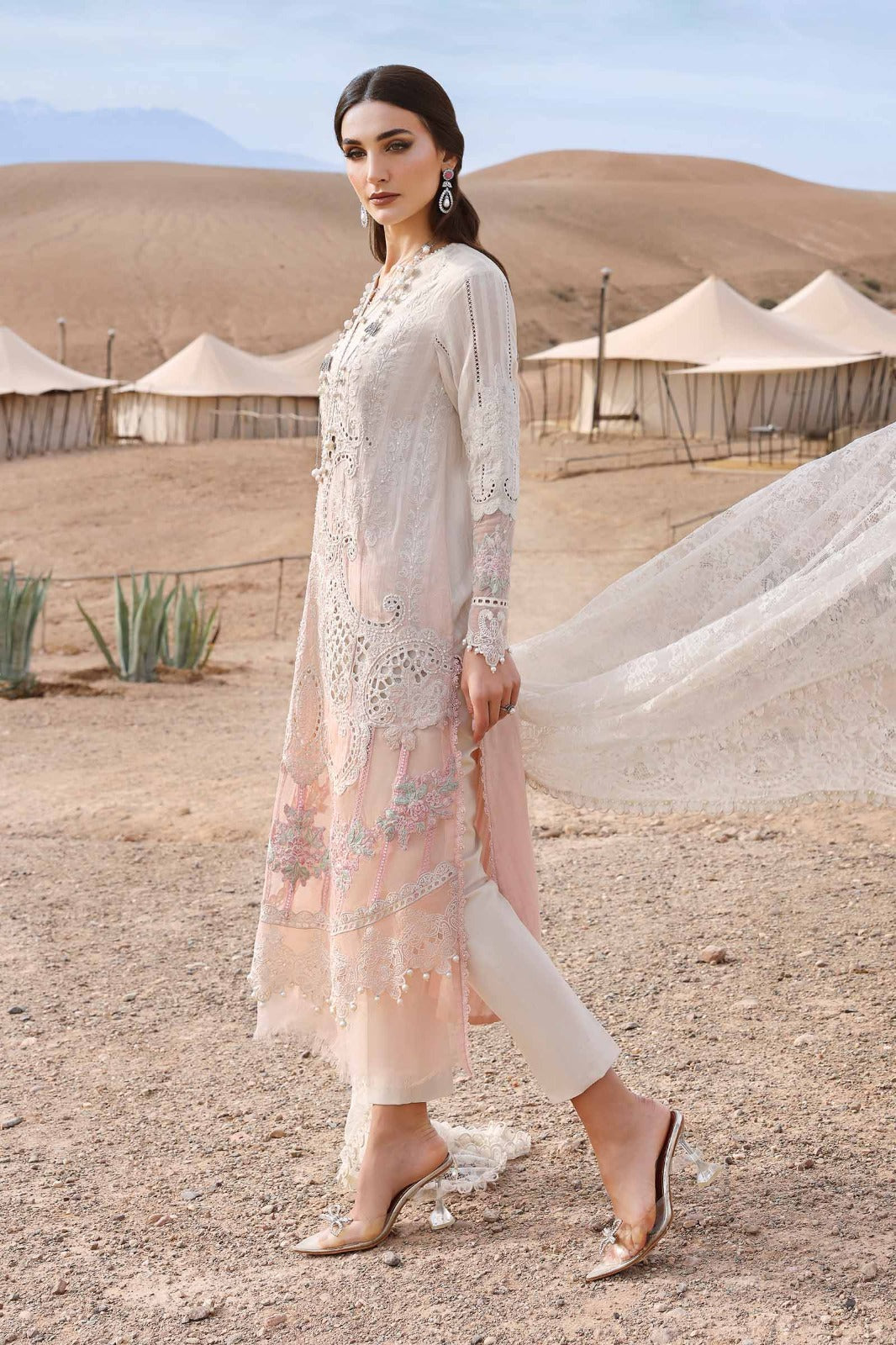 03-Piece Embroidered Luxury Chikankari Lawn - Ready To Wear