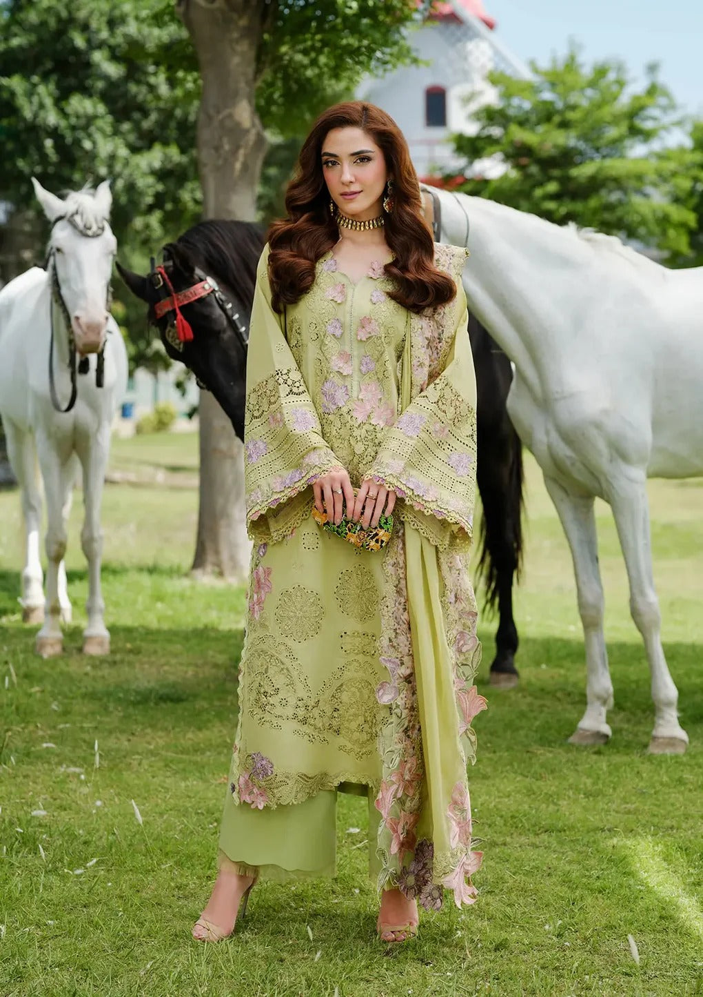 03-Piece Embroidered Chikankari Luxury Lawn Suit - Ready To Wear