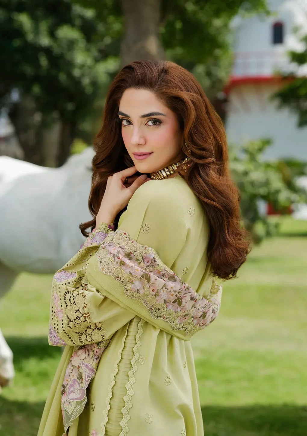 03-Piece Embroidered Chikankari Luxury Lawn Suit - Ready To Wear