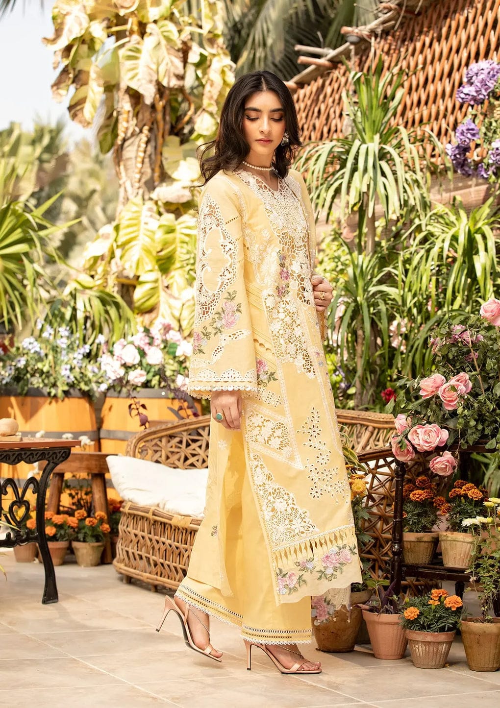 03-Piece Cotton Suit With Embroidery - Ready To Wear