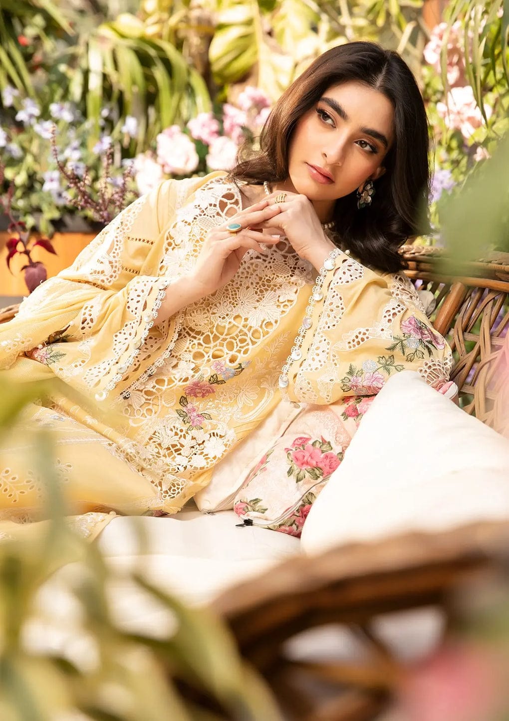 03-Piece Cotton Suit With Embroidery - Ready To Wear