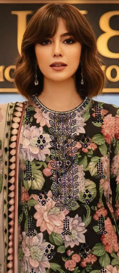03-Piece Printed Lawn Suit - Ready To Wear
