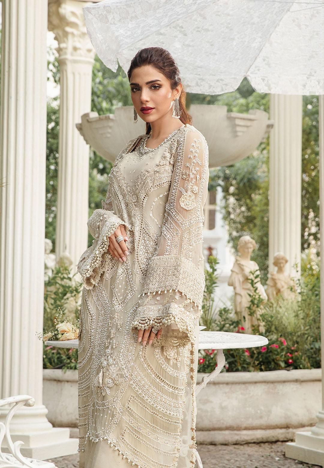 03-Piece Chiffon Suit With Embroidery - Ready To Wear