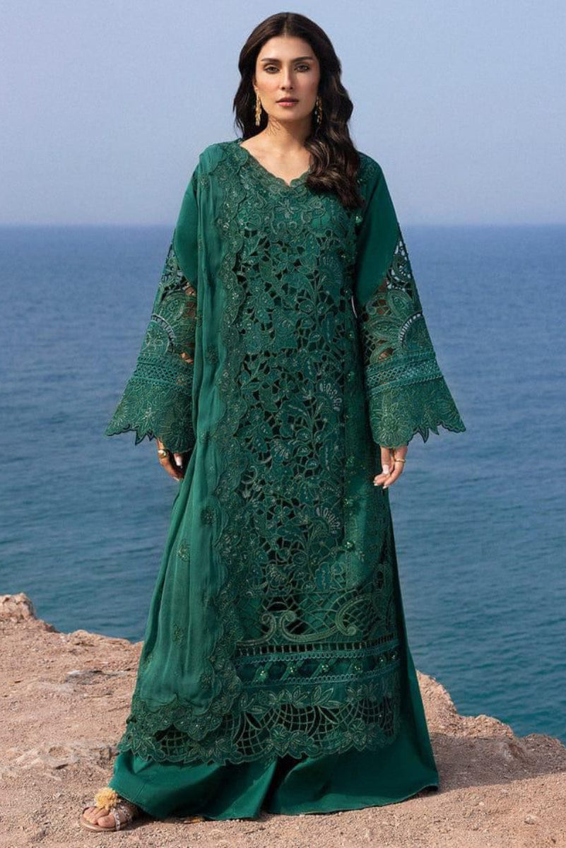 Emerald Green Chikankari Lawn Suit | Ready-to-Wear 3-Piece Set