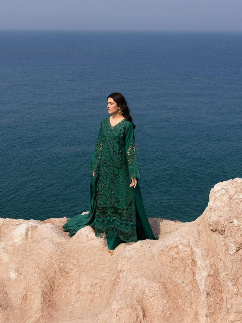 Emerald Green Chikankari Lawn Suit | Ready-to-Wear 3-Piece Set