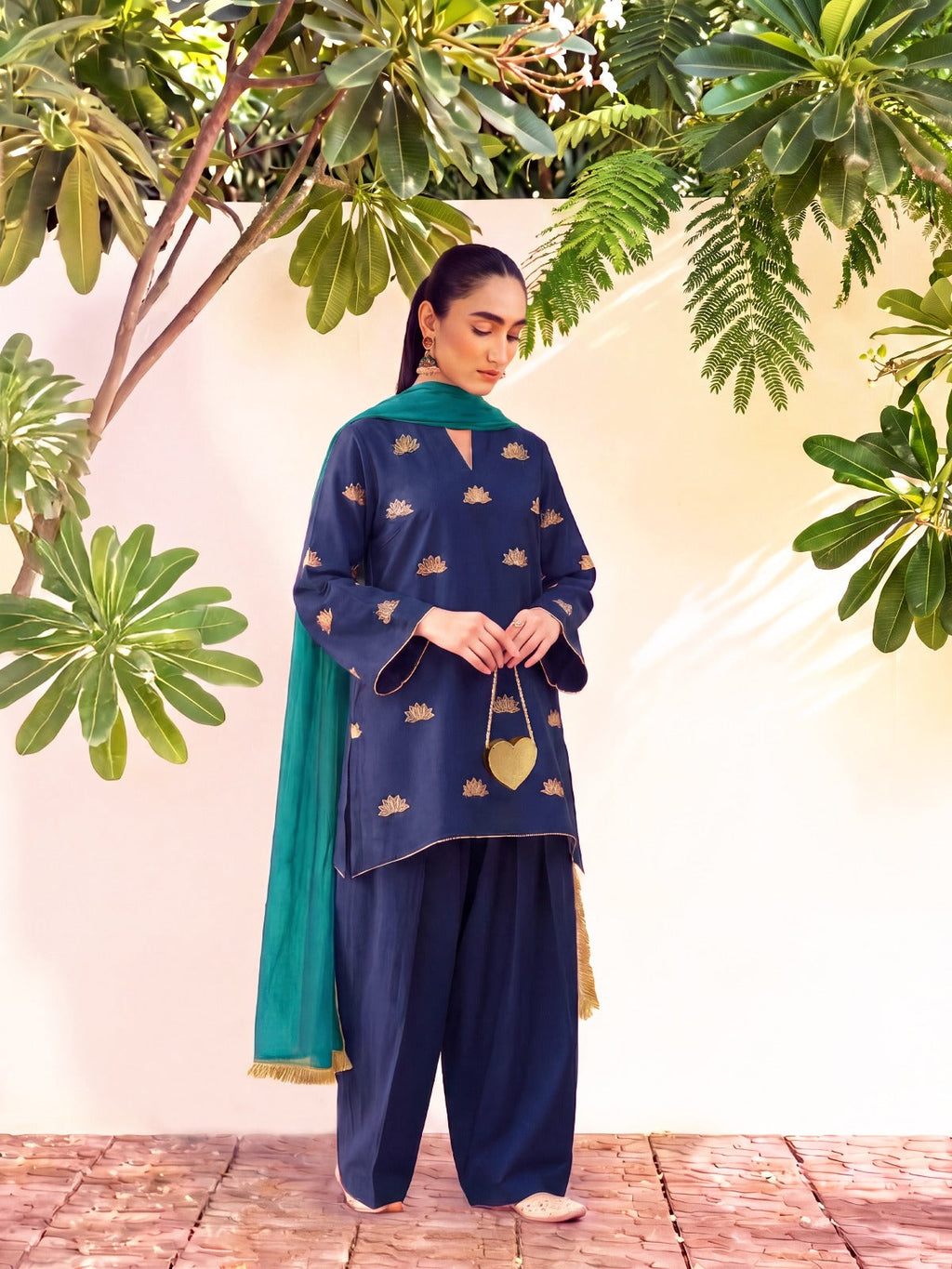 WANIYA - NAVY FARSHI SET