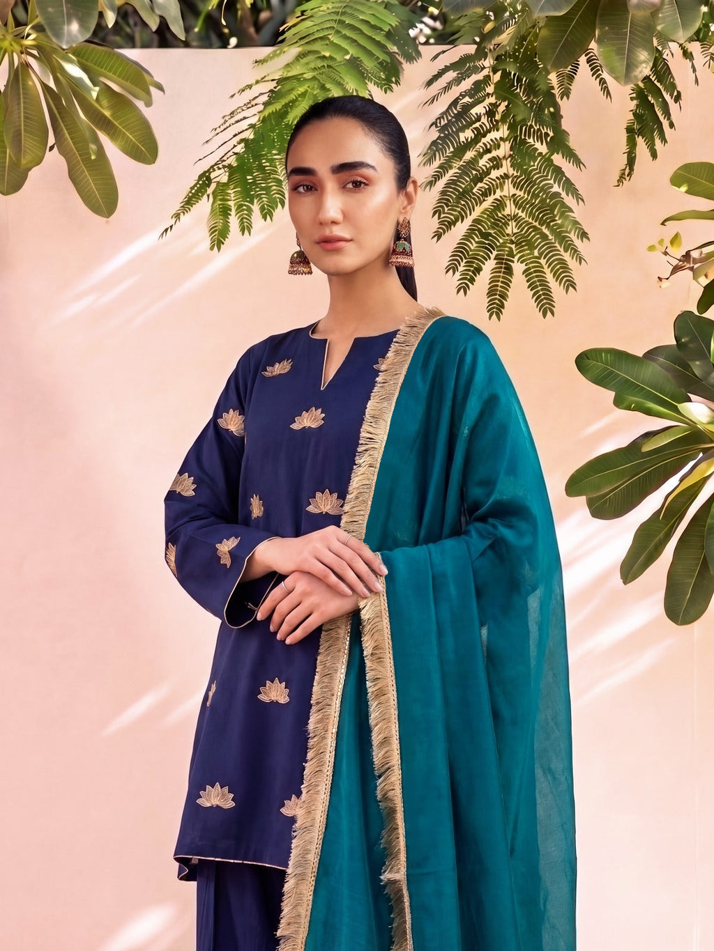 WANIYA - NAVY FARSHI SET