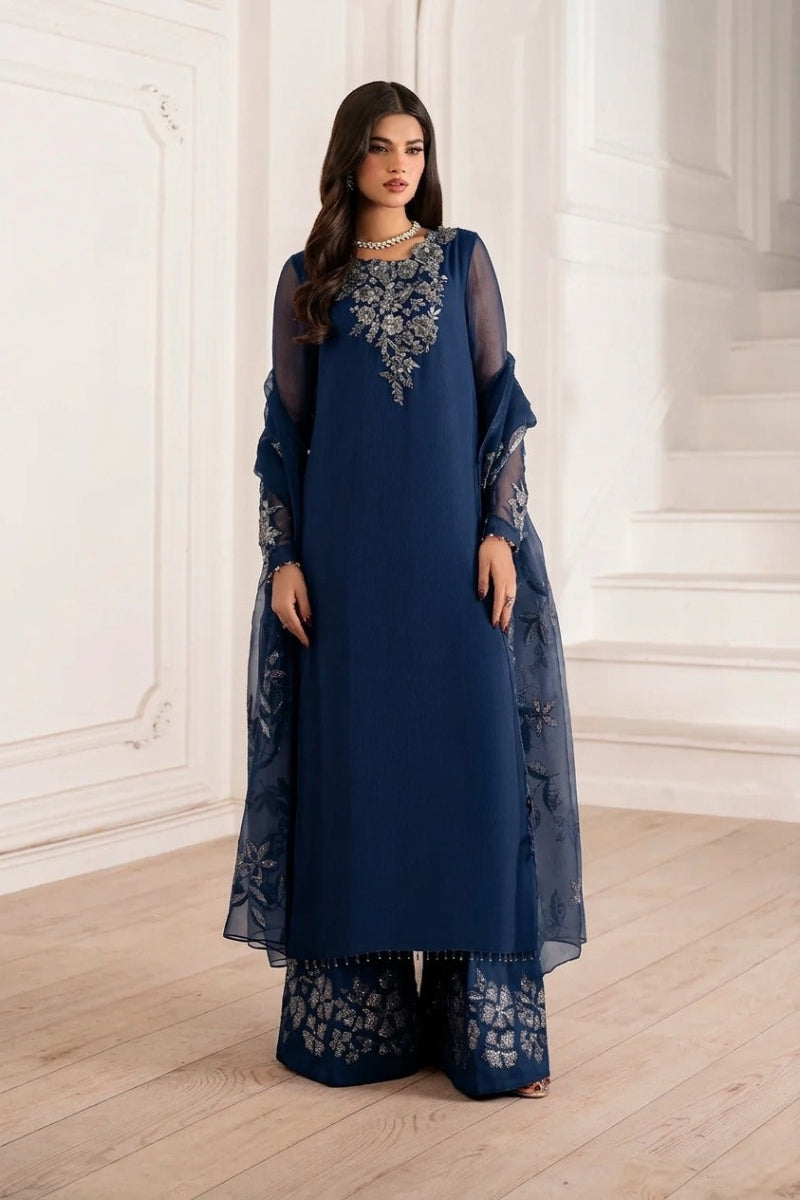 03-Piece Chiffon Suit With Embroidery - Ready To Wear