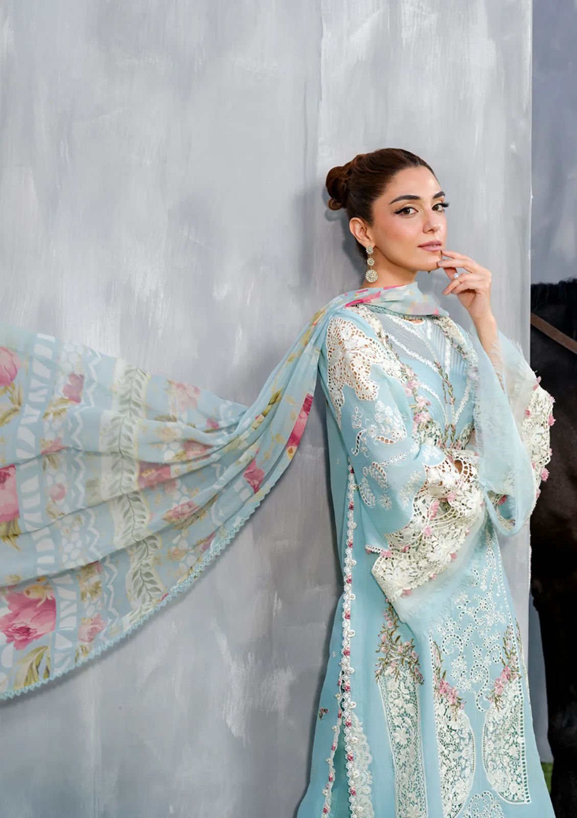 Sky Blue - 3 Piece Embroidered Suit | Ready To Wear