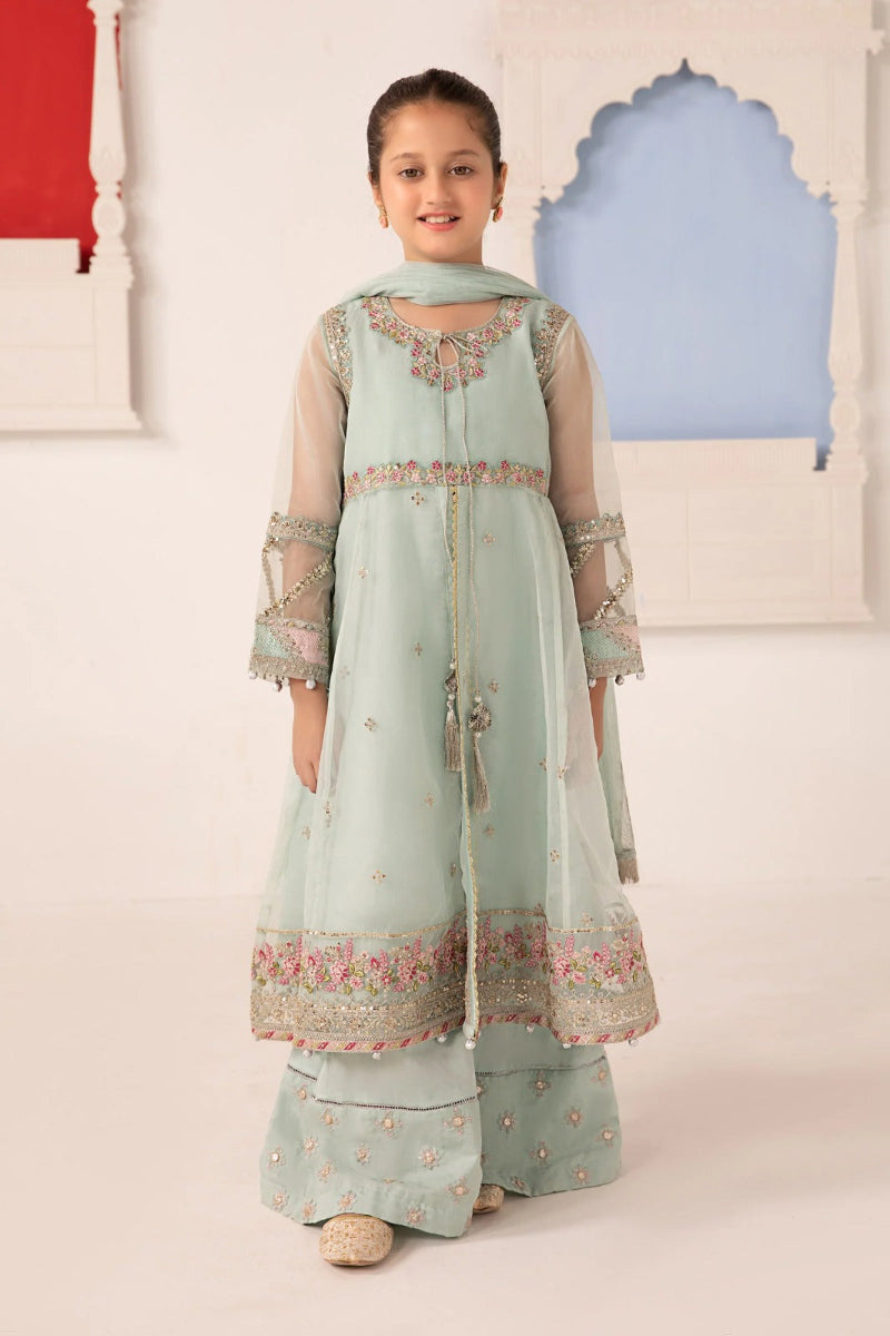 03  Piece Embroidered Chiffon Suit with Embroidered Koti - Ready To Wear