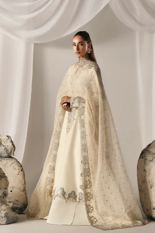 Ivory Foilwork Embroidered Lawn Suit |Ready to Wear