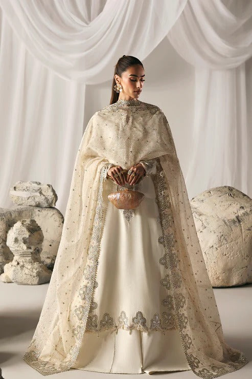 Ivory Foilwork Embroidered Lawn Suit |Ready to Wear