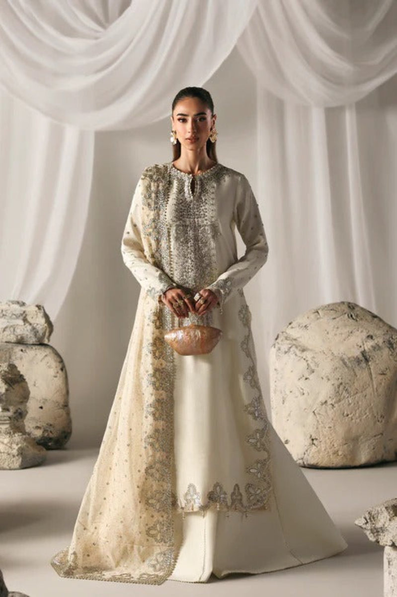 Ivory Foilwork Embroidered Lawn Suit |Ready to Wear